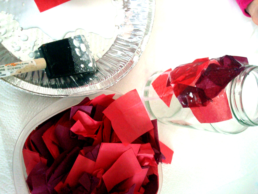 make tissue paper votives Amy's Art Table