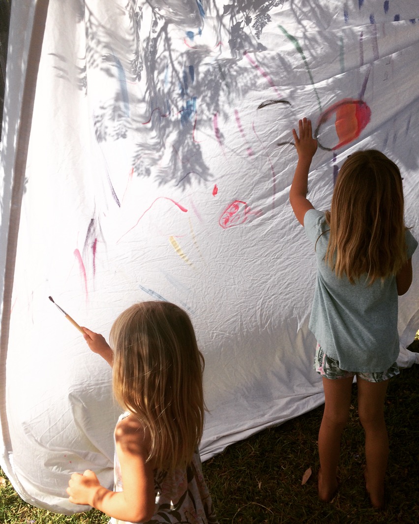Painting for Kids Outdoor Sheet Painting Amy's Art Table