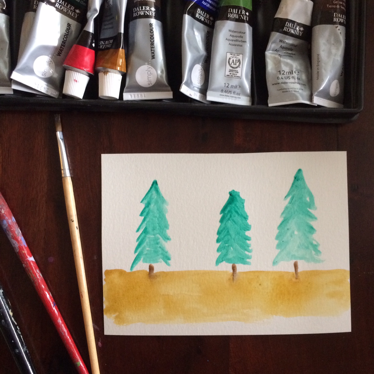 Watercolor Tutorial- Pine Trees - Amy's Art Table