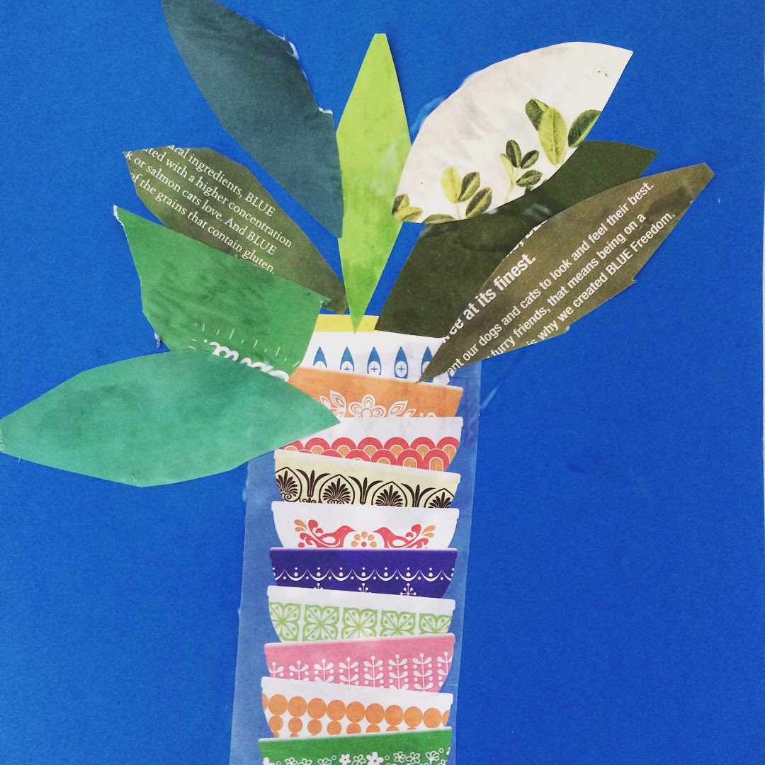 Collage for kids, plant theme - Amy's Art Table